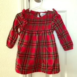 Toddler girls plaid dress, size 12-18 months